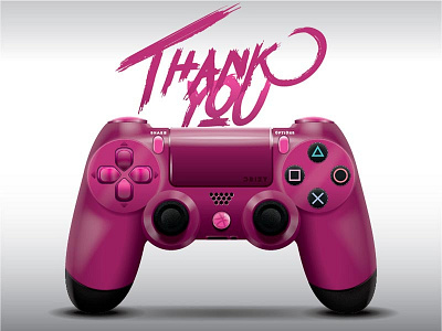 Thank You debut dribbble first shot joystick player ps4 realistic vector thank you vector