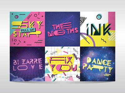 Coldplay Cards 80s confetti dribbble font futuristic logo memphis new otf popular sanserif song type typeface typography