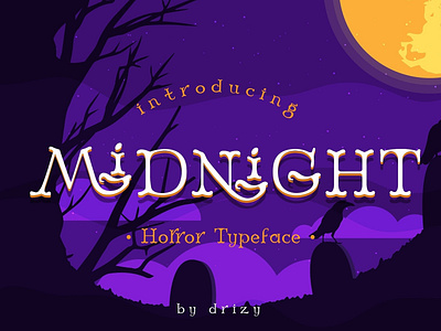 Midnight Typeface dribbble flat font halloween horror logo night otf popular silhoutte type typeface typography