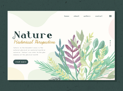 Nature Landing Page design font landingpage logo typeface typography ui uidesign uiux watercolor