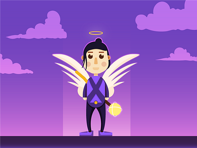 Angel Squad angel art character illustration mage purple vector wings