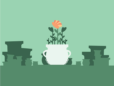 Pots green illustration plant pot