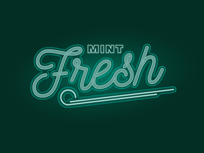 Fresh Mint Neon design logo neon type