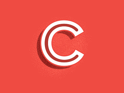 C grain illustration inline lettering texture type