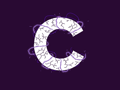 C Letter Exploration grain illustration inline lettering texture type