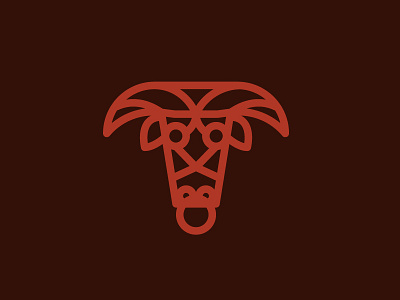 Bull Icon bull design icon illustration logo red stroke