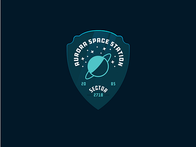 Aurora Space Station badge design logo space