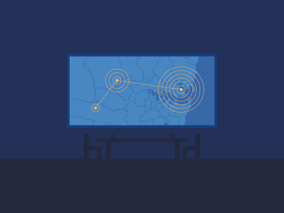 Analysing 2 color design illustration map