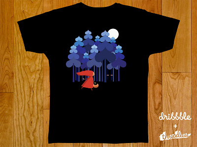 Little Red Riding Hood design dribbble full moon little red riding hood night t shirt threadless wolf