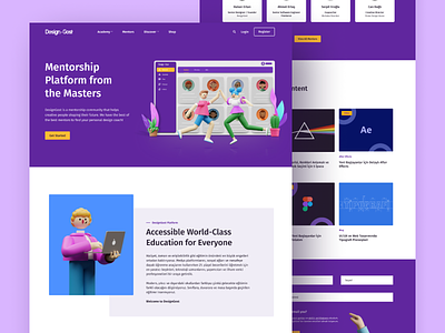 DesignGost Platform Homepage 3d blender character home page illustration landingpage platform product design ui design ux design website