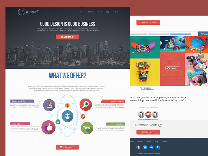 Free Flat Website Theme By Hakan Ertan On Dribbble