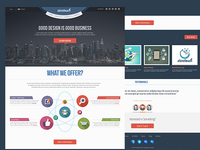 Free Flat Website Template colors design flat free homepage icons layout portfolio responsive theme ui website