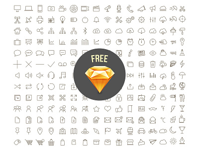 Free Sketch Icons font free freebie icon icons line outline sketch sketch file sketchapp ui