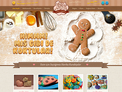Cookie Lovers - Homepage cookie design food gingerbread header homepage ribbon texture typography ui vintage website