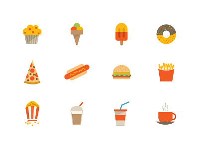 Food Icons color fast food flat food freebie icons illustration tonicons