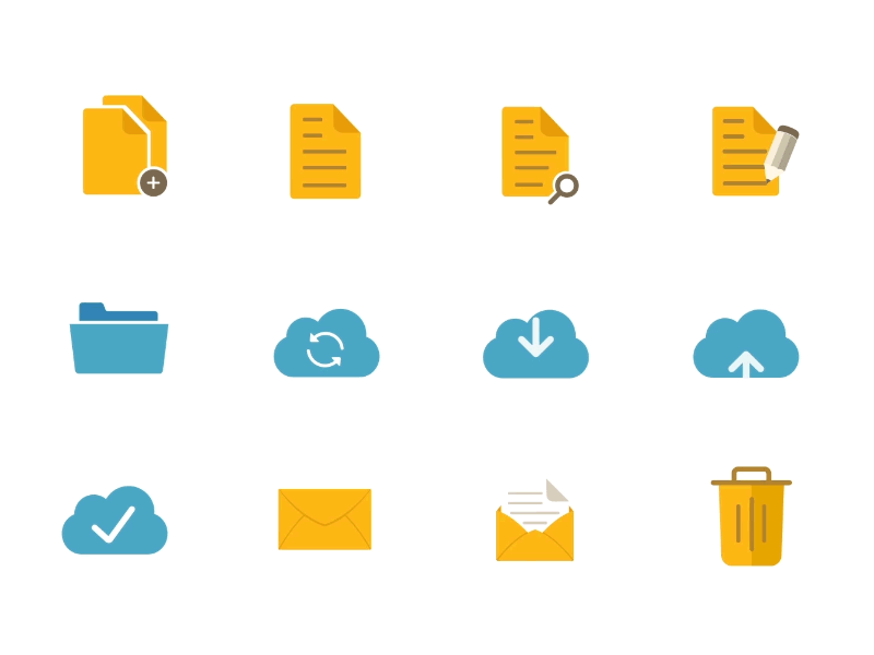 Tonicons - Animated File Icons after effects animated icons animation cloud email file folder gif icons tonicons ui