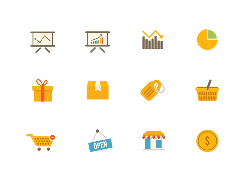 Tonicons - Animated E-commerce Icons after effects animated animation chart e commerce gif icons shop tonicons