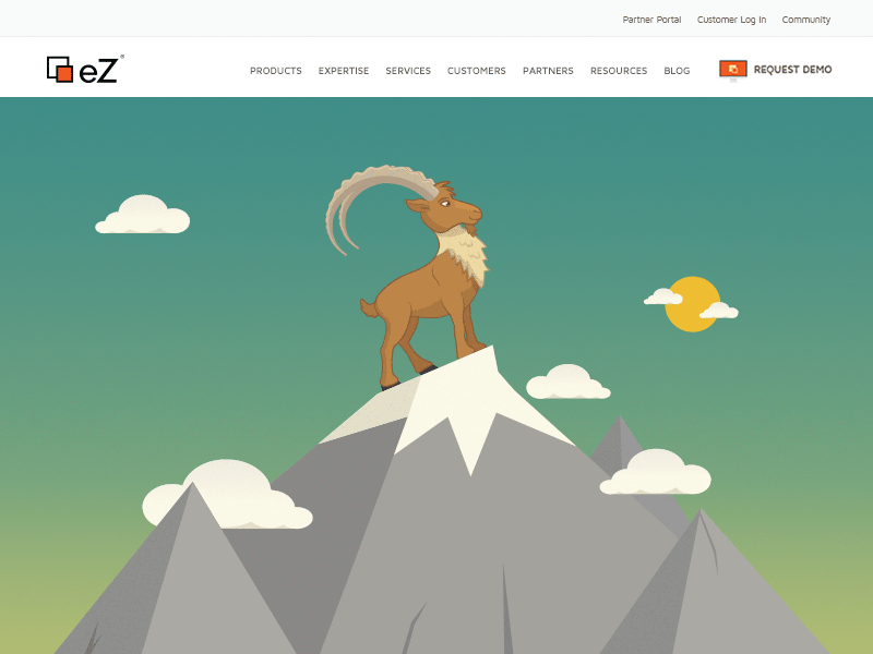 eZ Platform Website banner gif header home page homepage illustration one page website