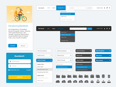 Free Dumbo UI Kit bootstrap design free kit photoshop prototyping psd sketch ui ux