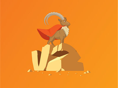 Version 2 Illustration 3d character goat ibex illustration mountains typography website