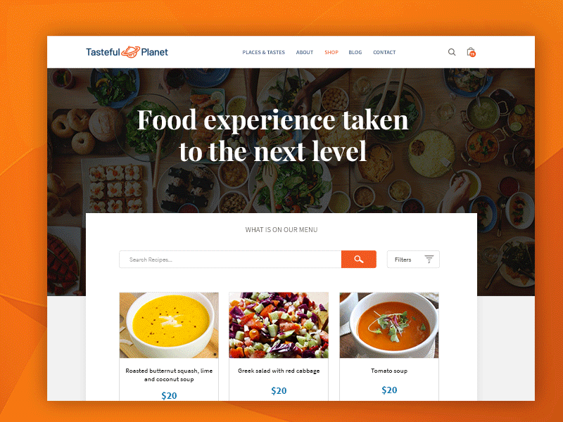 Food Product Page catalog page ecommerce food interaction product shop store ui ux website