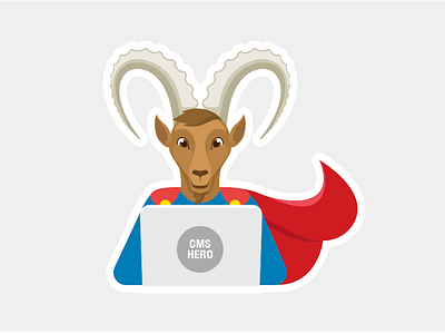 CMS Hero Sticker character design goat hero ibex illustration sticker super