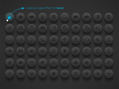 Media & Communication Buttons | Dark