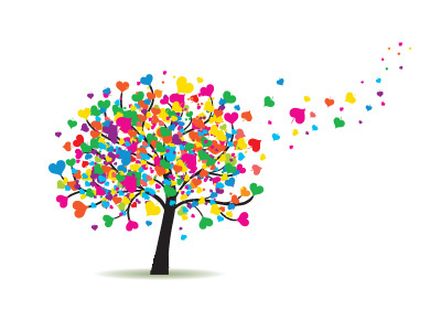 Love Tree colorful fall heart icon illustration in love love psd tree vector