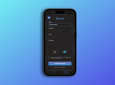 DailyUI. Day 1. Sign up page app design graphic design ui