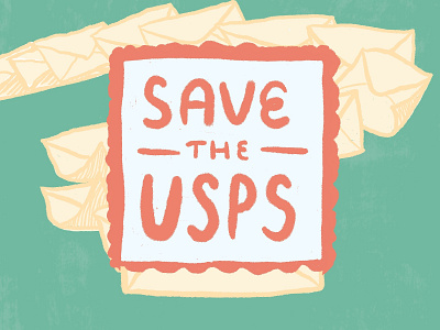 Save the USPS - Detail design detail digital art fun graphic design handdone typography handlettered illustration postal service procreate stamps typography usps vote whimsical