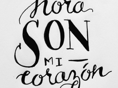 Qué hora son mi corazón design handdone typography handlettered heart illustration manu chao music sketch type typography