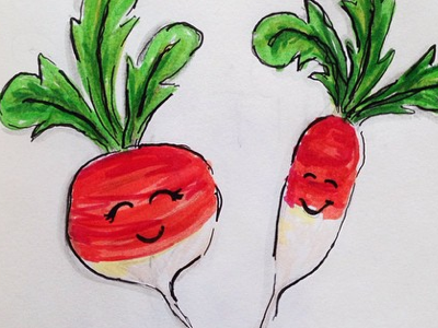 Radish cute design drawing faber castell illustration micron radish sketch