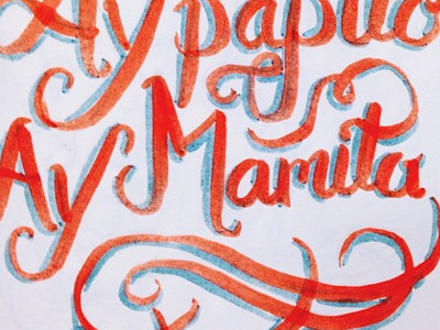 Aye Papito design drawing faber castell hand done type handdrawn handlettered manu chao music sketch type typography