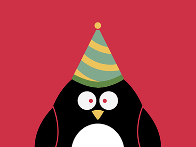 Party Penguin animal design fun graphic design illustration party penguin whimsical young