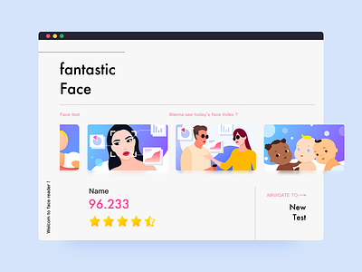 face test design illustration ui web