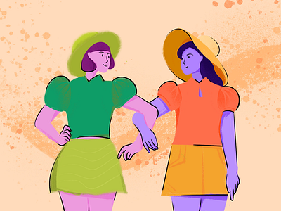 Twins terrible color girl illustration bali twins