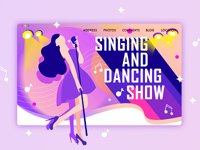 Sing and dancing show art banner design illustration painting web