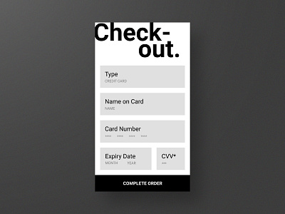 Daily Ui - 002 - Credit Card app black card challenge clean credit daily mobile simple ui ux white