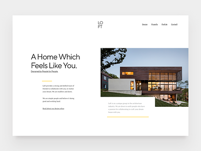 Loft - Home page brand branding clean design minimal minimalism typography ui ux web white