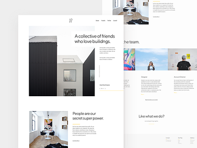 Loft - About Page brand branding clean design minimal minimalism typography ui ux web white