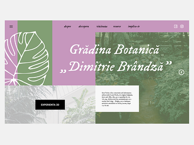 botanical garden homepage design made in Figma botanical cazacioc design figma garden website