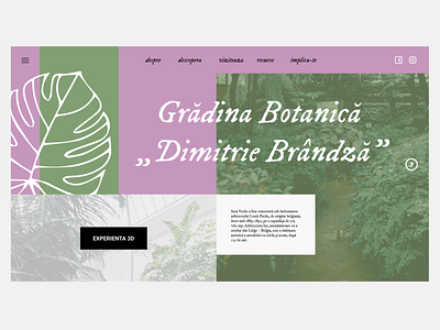 botanical garden homepage design made in Figma