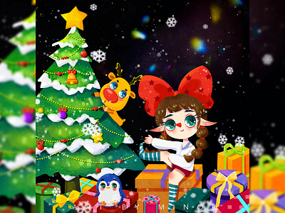 Merry Christmas art design figure illustration illustration illustration for children merry christmas son insert ui