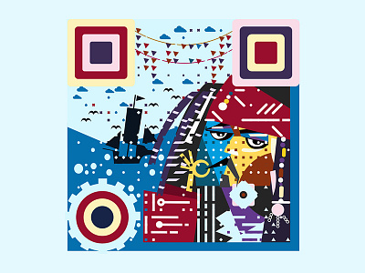 Pirates of the Caribbean QRcode art design illustration qrcode