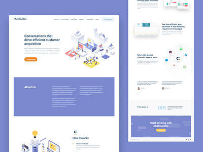 Chatmantics (concept #2) — Landing page blue clear design illustration landing landing page light minimal minimalism shape