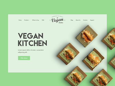 Vegan Kitchen — Landing page clear food food and drink green landing landing page light shop tasty vegan vegan kitchen