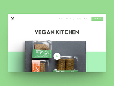 Vegan Kitchen (concept #2) — Landing page clean clear food green kitchen landing landing page light shop vegan