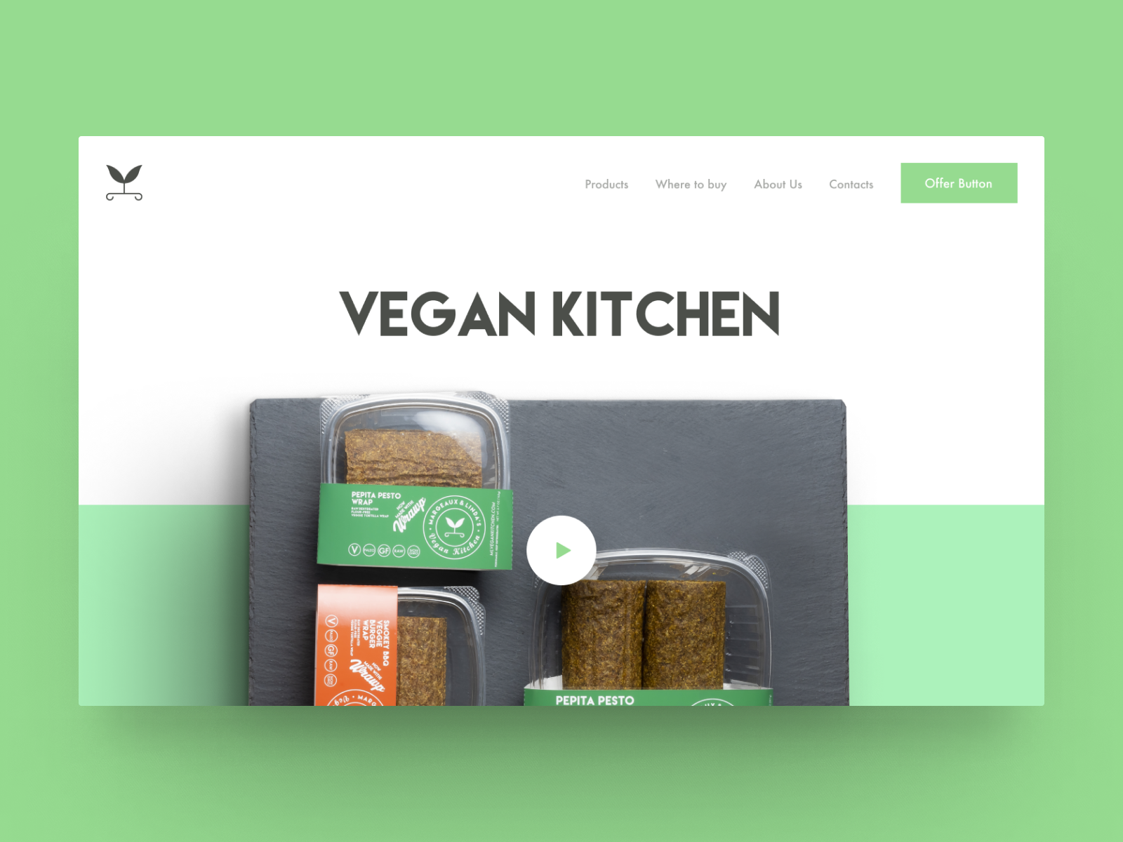 Vegan Kitchen (concept 2) — Landing page by Alina on Dribbble