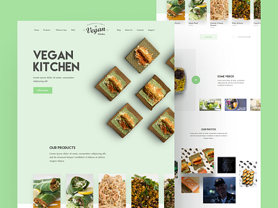 Vegan Kitchen (final) — Landing page clear design food green kitchen landing landing page minimalism product product design shop vegan web web design