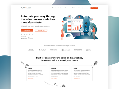Autoklose website redesign brand company creative design illustration modern simple ui ux web
